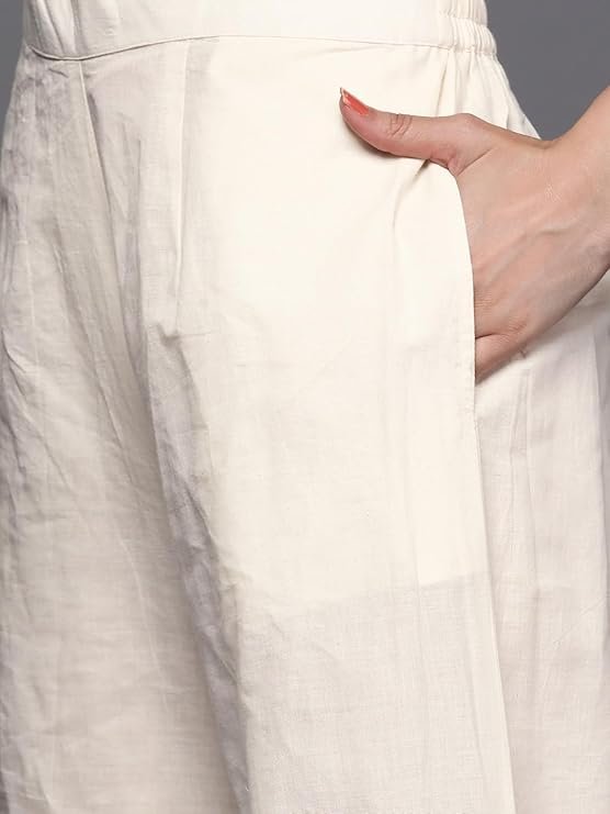 Libas Embroidered Cotton Straight Kurta With Palazzo and Dupatta - Image 7
